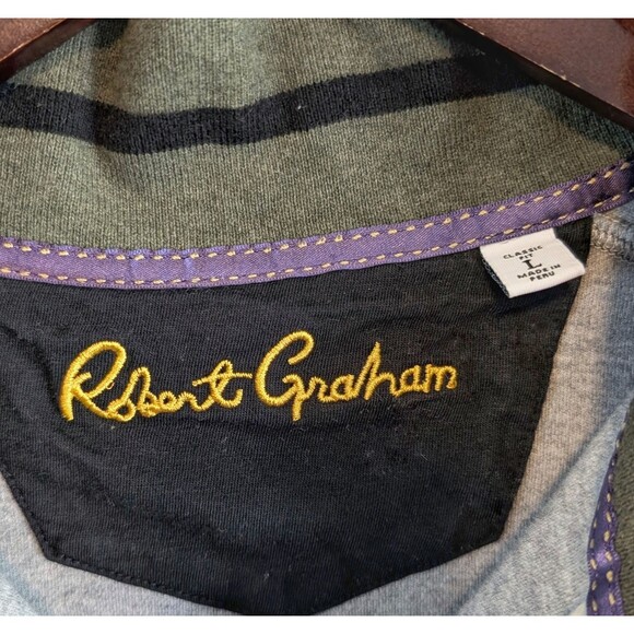Robert Graham Size Large Quarter Zip Sweater Mens Pullover Gray L Sweatshirt LS - Picture 4 of 5
